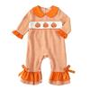 Baby Halloween Romper with Hooded Heart Embroidery and Horns - Fall Winter Zipper