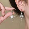 Sparkling Zircon Snowflake Cross Earrings Fashionable Exquisite Creative Punk Earrings Jewelry Daily Party Gifts for Women Girls