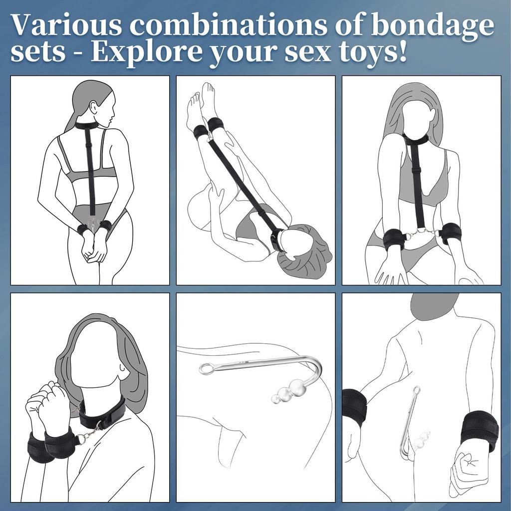 Anal Hook Set  Sex Bondage Adjustable Behind Back Restraints Bondage Sex Toys for Couples Adult SM Game Sex Restraints