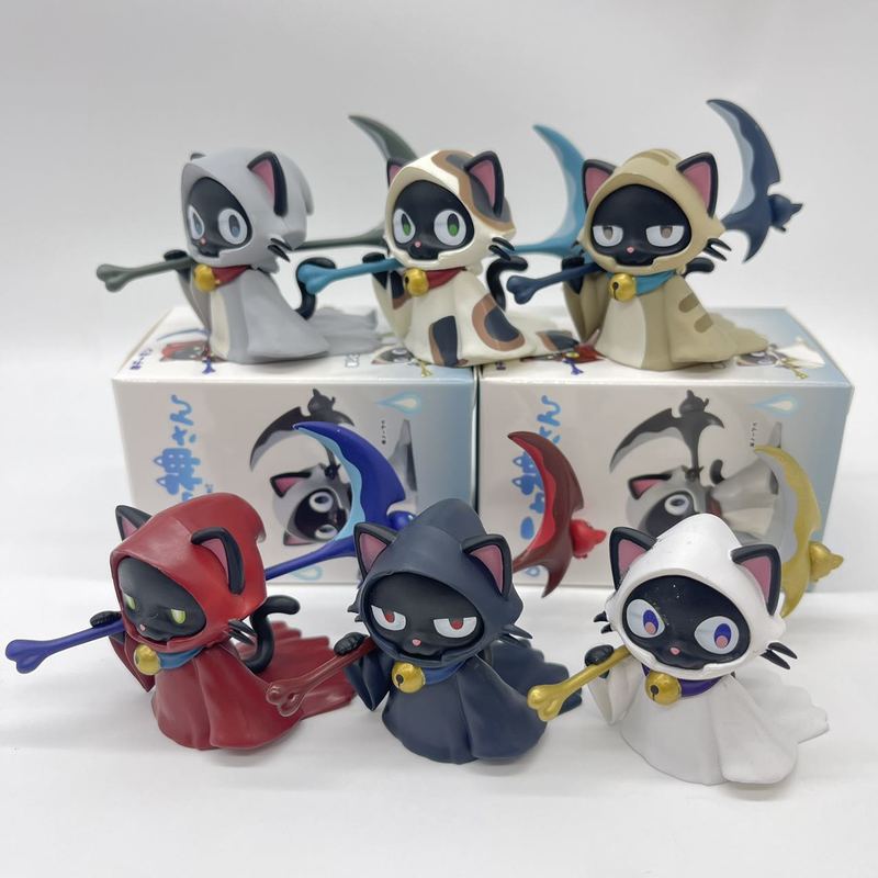New Product In Stock Cat Blind Box Carrying Death Scythe Cute Figurine Desktop Ornament Birthday Surprise Gift For Girls