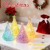Crystal Glowing Christmas Tree LED Light Colorful Desktop Night Light for Xmas Home Office Bedroom Festival Decorations