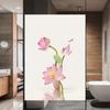Static Cling Privacy Window Film  Decorative Lotus Flower Window Treatments Window Coverings Glass Sticker for Home