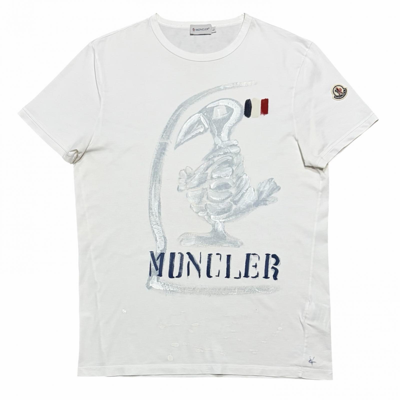 MONCLER Painted T-Shirt White Men s Size L Model 31091800205082565