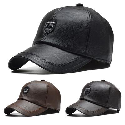Adjustable Leather Baseball Caps Autumn Winter Snapback Hats Fashion Dad Hats  Men Women