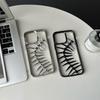 For iPhone 16 Pro Max Case Electroplated TPU Phone Shell Hollow Heat Dissipation Fish Bone Design