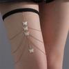 Butterfly Lace Pearl Leg Chain Multi-layer Body Jewelry Summer Women Leg Chain  Beach