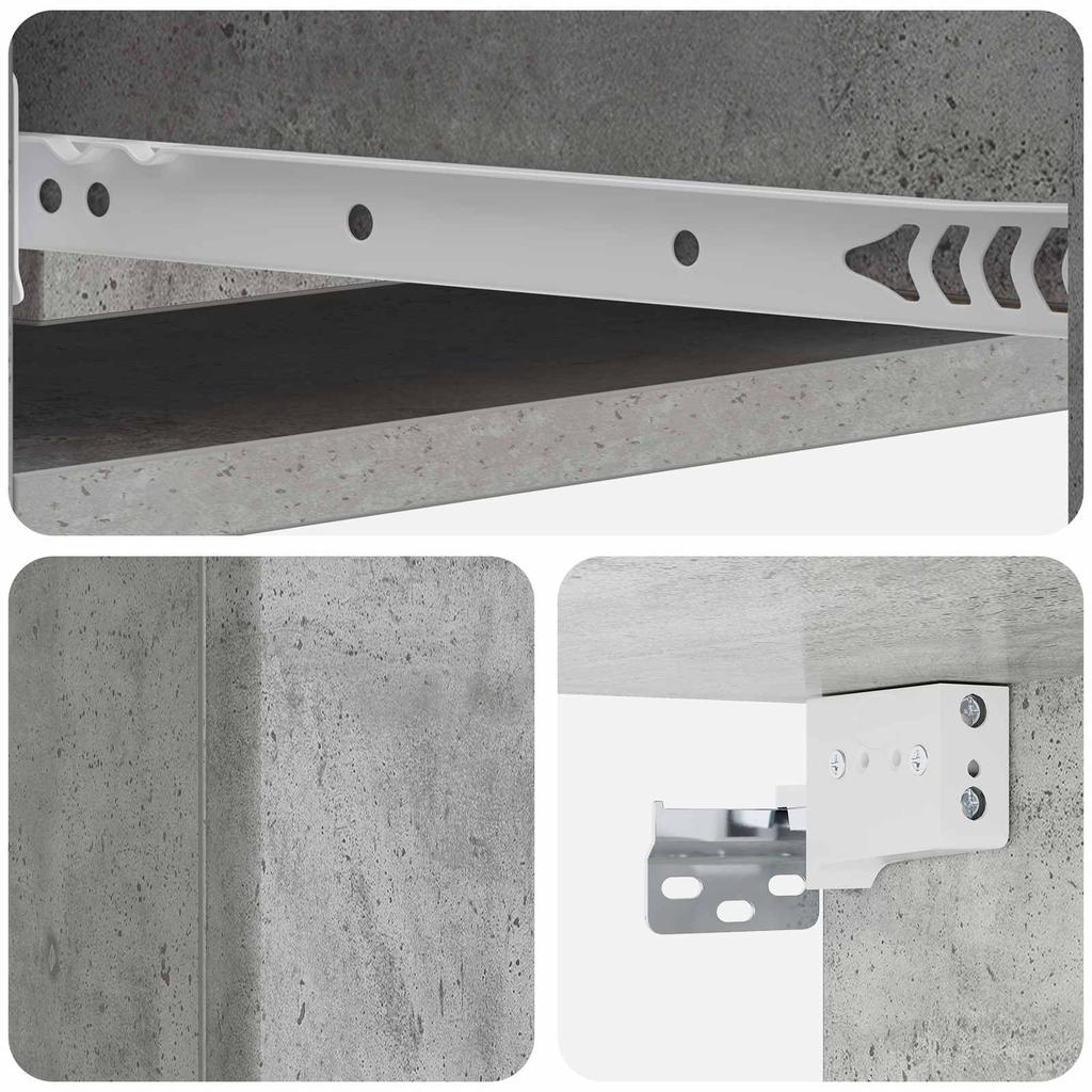 Wall Mounted Side Table Concrete Grey 87.5 x 34.5 x 17 cm
