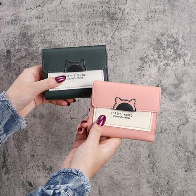 Women Wallet Small Cat Ear Cute Mini Wallet Unique Design Ladies Contrasting Metal Buckle Small Coin Purse Portable Purse New