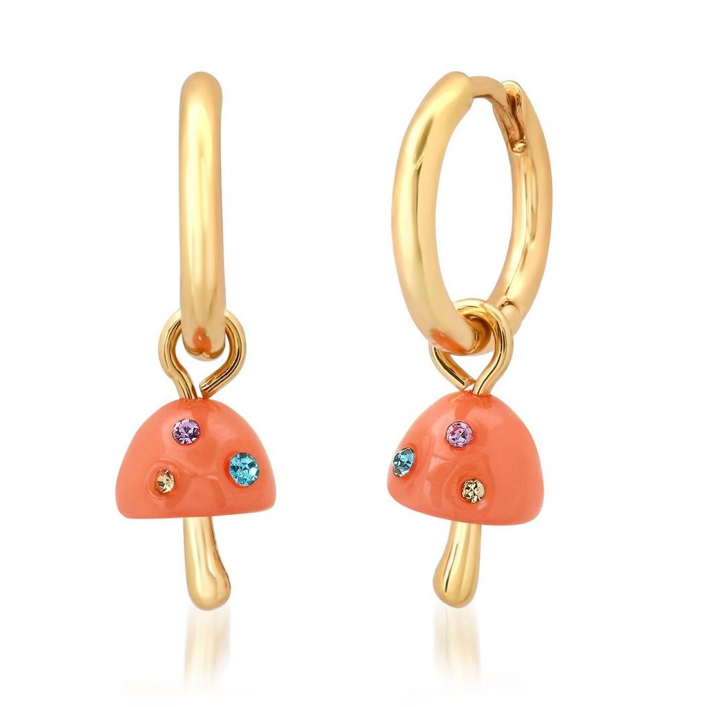 Stylish Women's Mushroom Pendant Necklace: Niche Design with Cute Clavicle Chain, 18K Gold-Plated Copper Lotus Seed Pod.