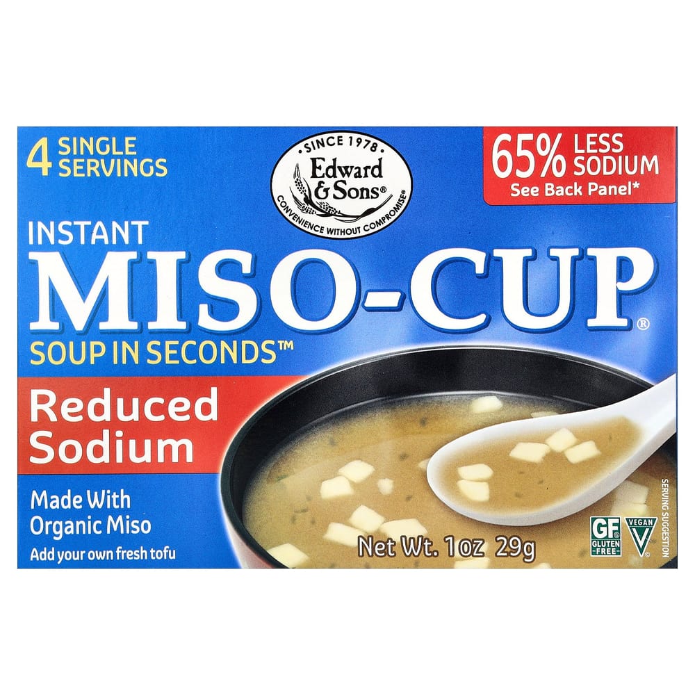 

Edward & Sons Instant Miso-Cup, Low Sodium, 4 Servings, 29g (1oz)