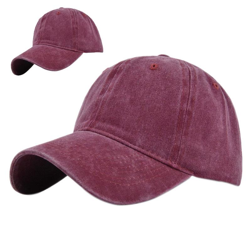 Evertop Water Washable Cotton Baseball Hat for Adults and Kids Pure Color with Custom Embroidered Logo Vintage Sunshade Style