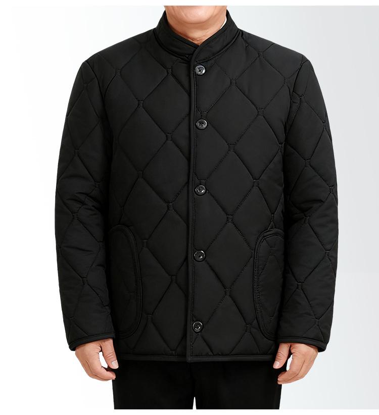 Men's Winter Cotton-Padded Jacket for Seniors - Fleece-Lined, Thickened, Warm, Ideal for Dad or Grandpa