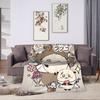 Kawaii C-Chiikawa Rakko Cartoon Decke Flanell Bedruckt Multifunktionale Super Warme Überwurfdecke für Sofa Auto Teppichstück