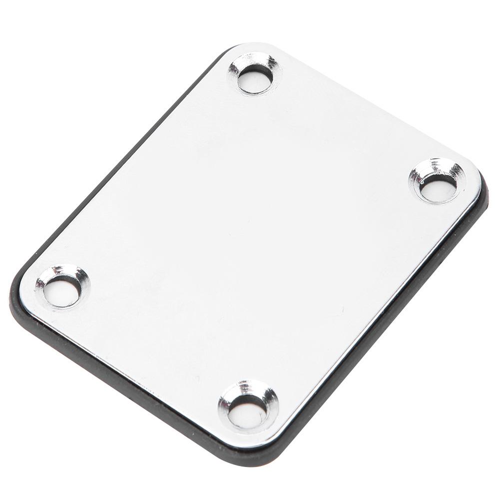 Chrome Plating Silver Iron Electric Guitar Neck Connecting Plate with 4Pcs Screws
