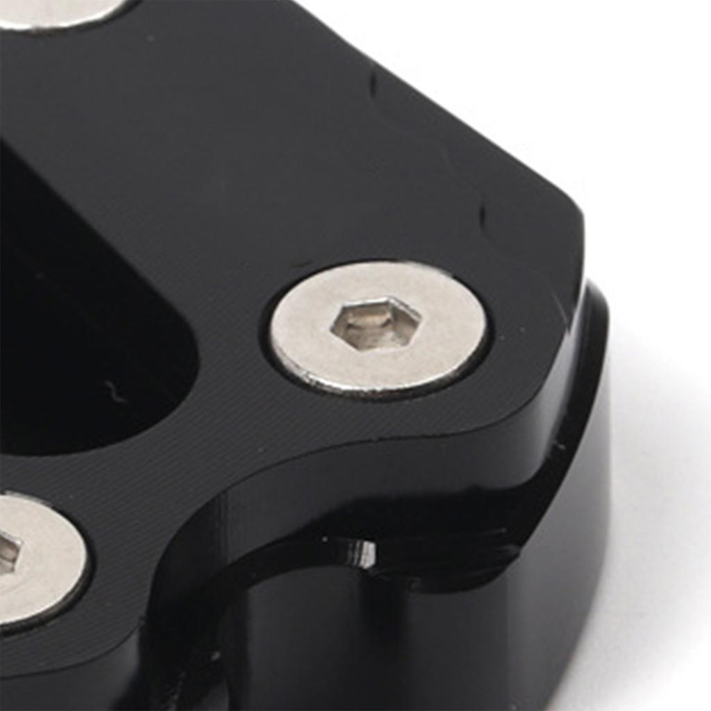 Foot Side Stand Extension Pad Stable CNC Aluminium Alloy Enlarger Support Pad for Motorcycle Black