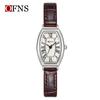 OFNS Women's Artistic Retro Barrel-Shaped Quartz Watch with Roman Numerals