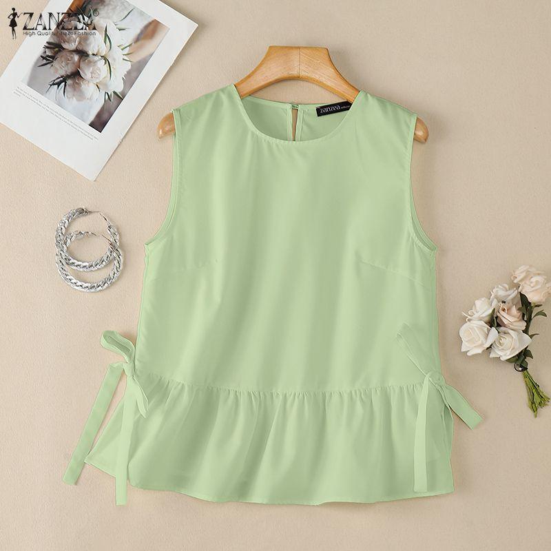 ZANZEA Women Summer Casual Round Neck Sleeveless Tank Tops