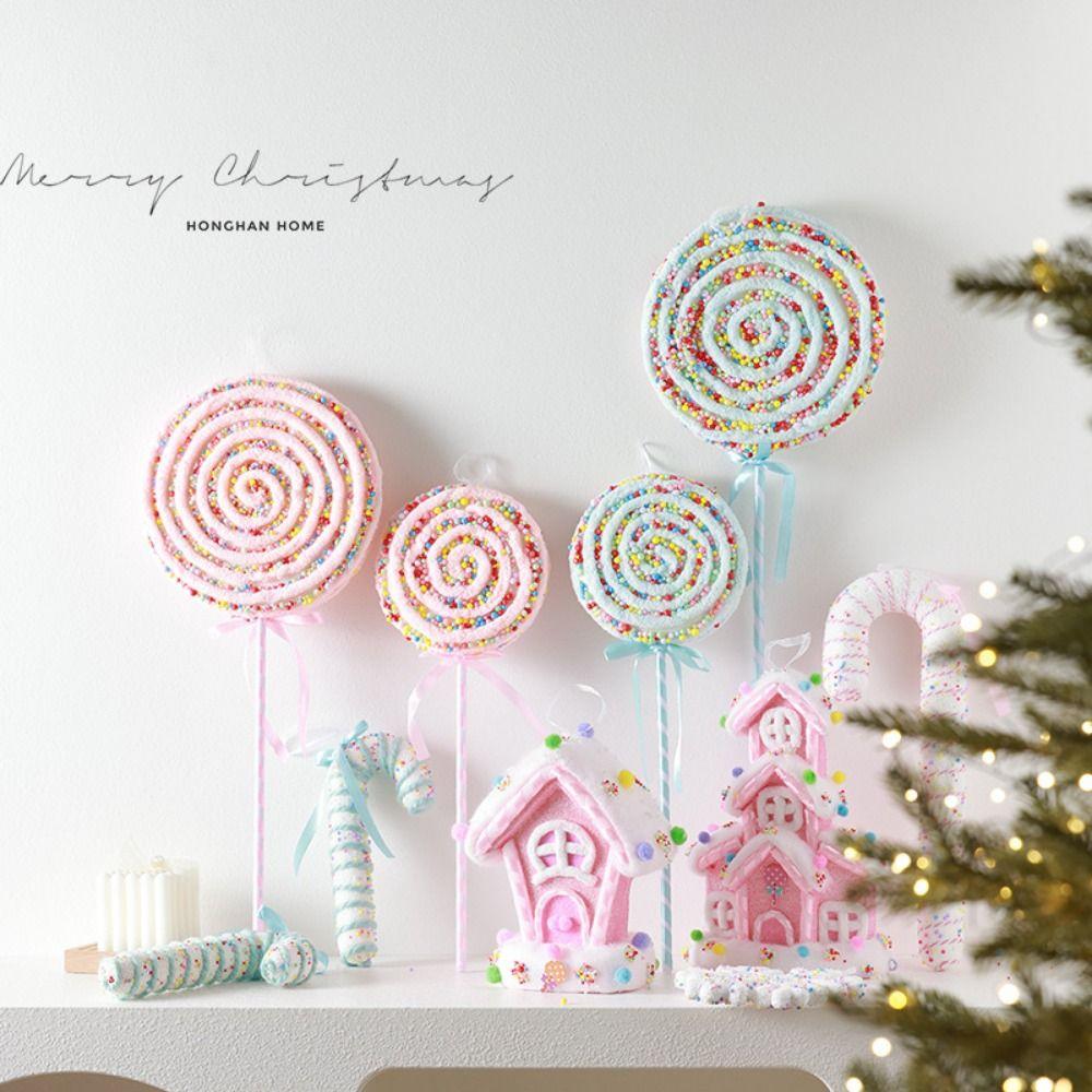 Multicolor Christmas Lollipop Decorations Foam Party Supplies Christmas Tree Embellishment Photo Props Scene Making