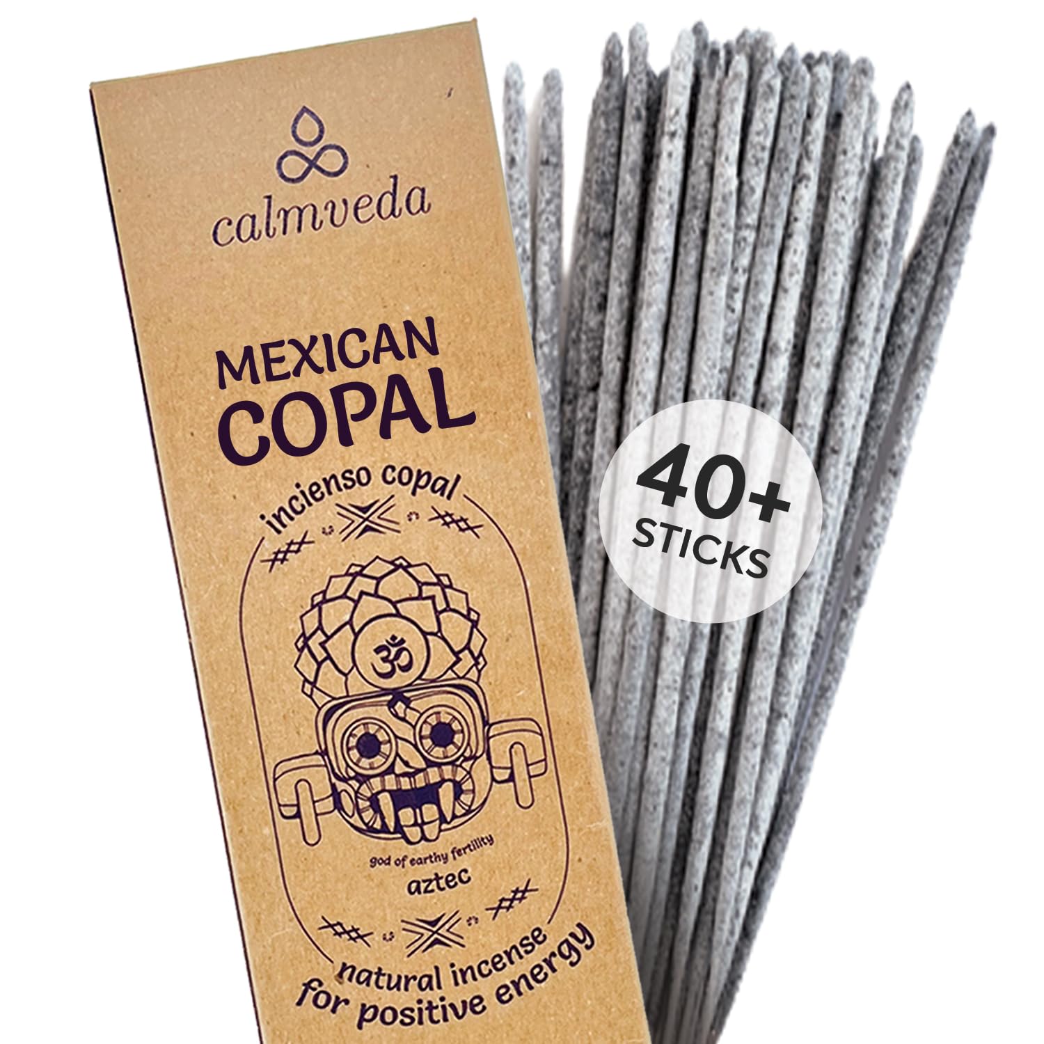 White Copal Incense Sticks Mexico - (40+ Sticks) Thick, Natural Resin Incense