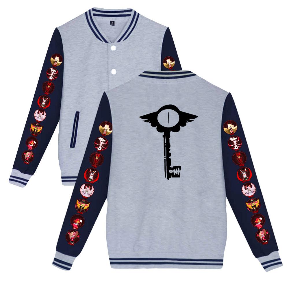 Fans of Hazbin Hotel Printed Baseball Sweatshirt Women Men Outdoor Sport Jackets