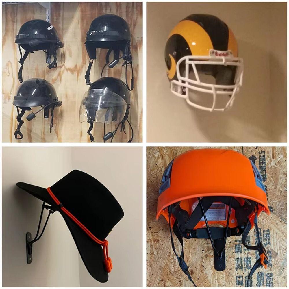 Metal Hanger Wall Helmet Storage Rack Space Saving Wall-Mounted Helmet Hanger  Hat Storage