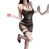 Sexy Underwear, Sexy Tight Pajamas, Hot Temptation, Perspective Hip-wrapped Nightdress Set Qqny Abstinence