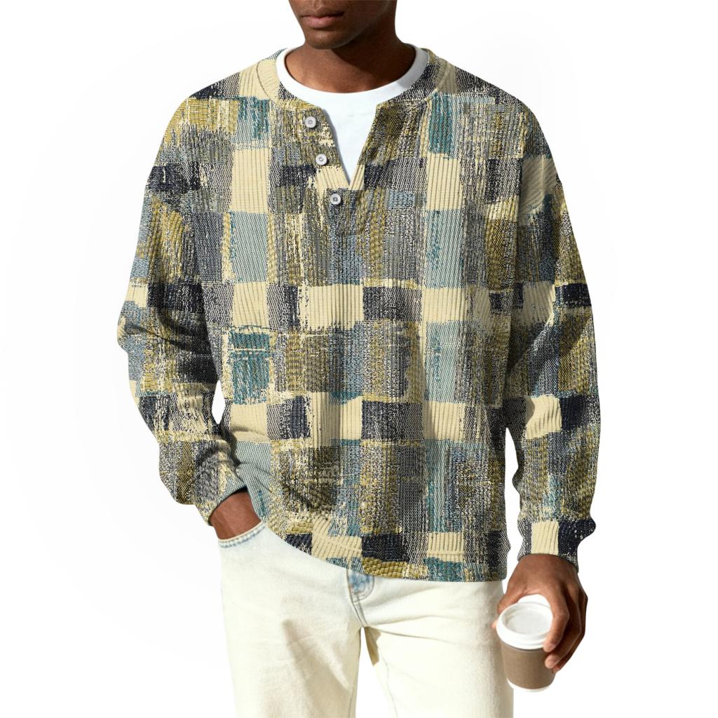 Herren Button-Down Kragen Langarm Rippstrick Pullover