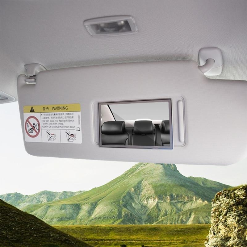 Premium Stainless Steel Car Sun Visors Mirror Shatterproof Design Adhesive Installation Universal for Vehicles