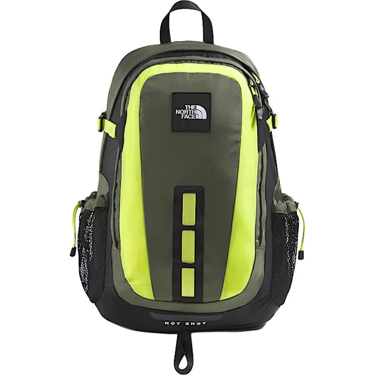 The North Face 30L Hot Shot SE Classic Mountain Backpack Unisex Backpack Gray Brown Yellow NF0A3KYJ-G1K Taupe & Yellow