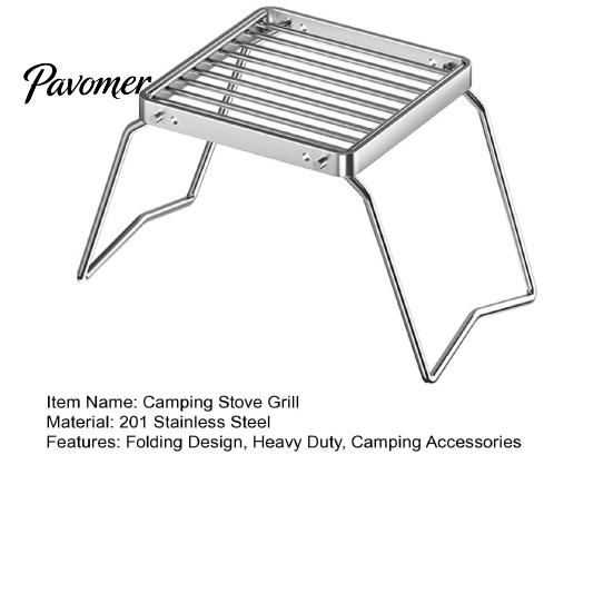 Compact Backpacking Grill Folding Outdoor Camping Stove Portable Heavy Duty Stainless Steel Lightweight Cooking Barbecue Picnic Collapsible