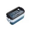 Double-layer Lunch Box 1pc Portable Compartment Food Box Microwave Lunch Box With Fork Chopsticks And Spoon for School office