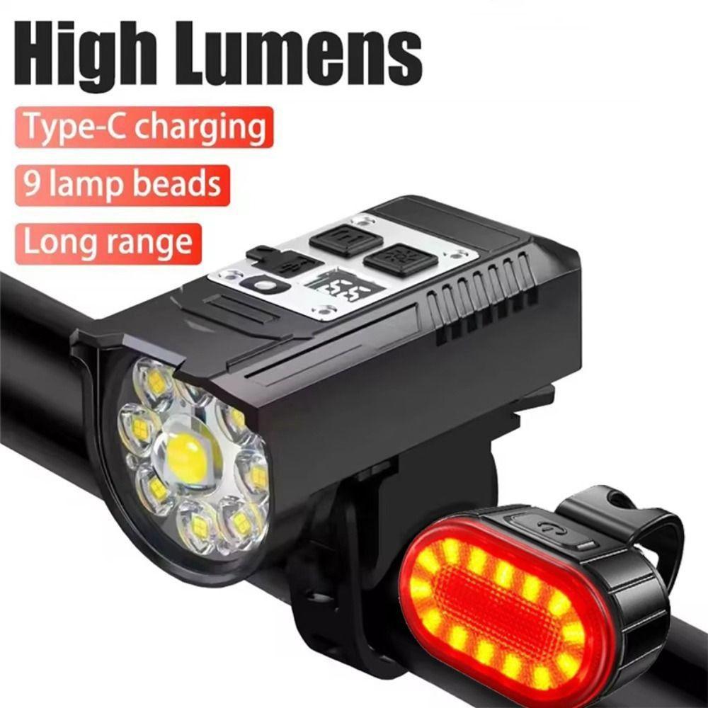 Type-C Rechargeable Bike Front Light Super Bright Handlebar Lights  Outdoor Cycling