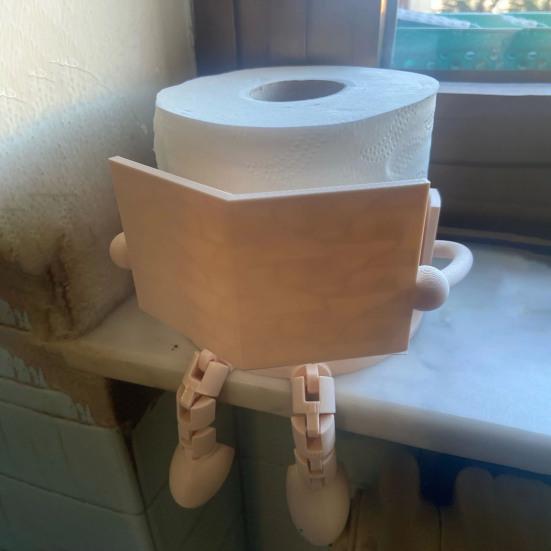 Yousheng Reading Toilet Paper Holder Creative Shape Easy Installation 3D Printed Toilet Paper Stand Roll Paper Stand Bathroom Decor