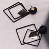 Fashion Geometry Square Presentation Earring Metal Rhombus Pendant Eardrop Women Jewelry Gift
