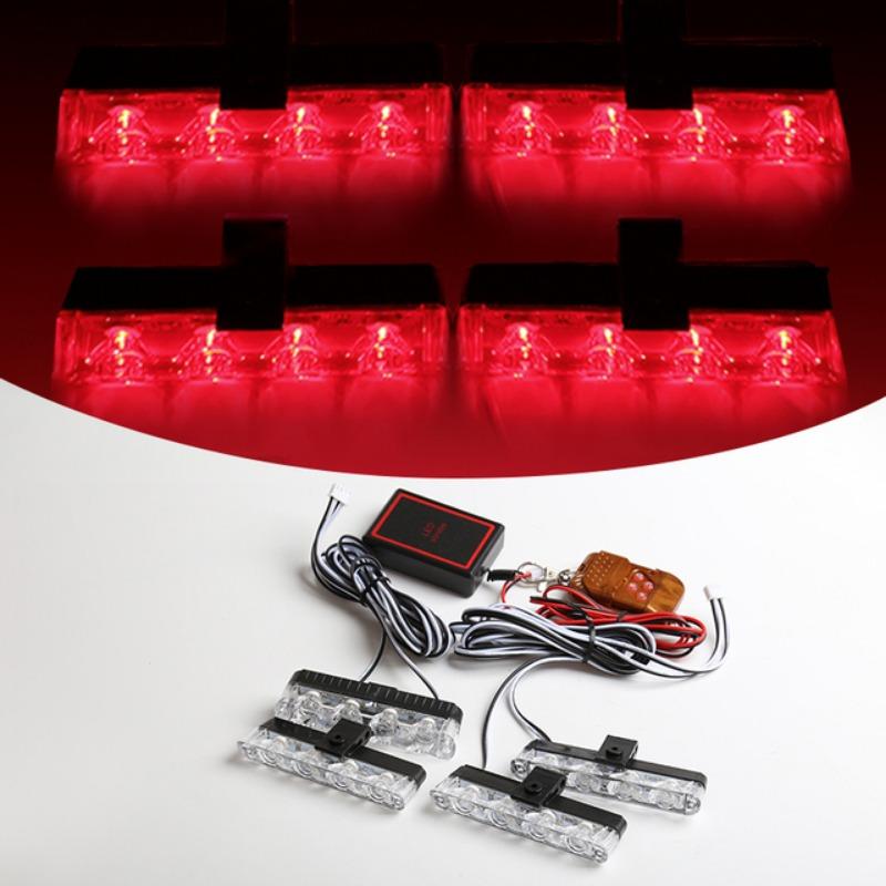 16 LED Bezdrátové nouzové blikající světlo do auta LED 12V pro přívěs, nákladní automobil, stroboskop, policejní výstražné světlo, automatická diodová lampa