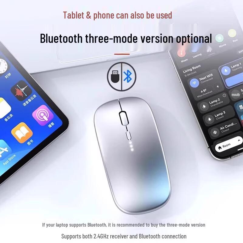 You Shi Silent Rechargeable Wireless Bluetooth Gaming Mouse