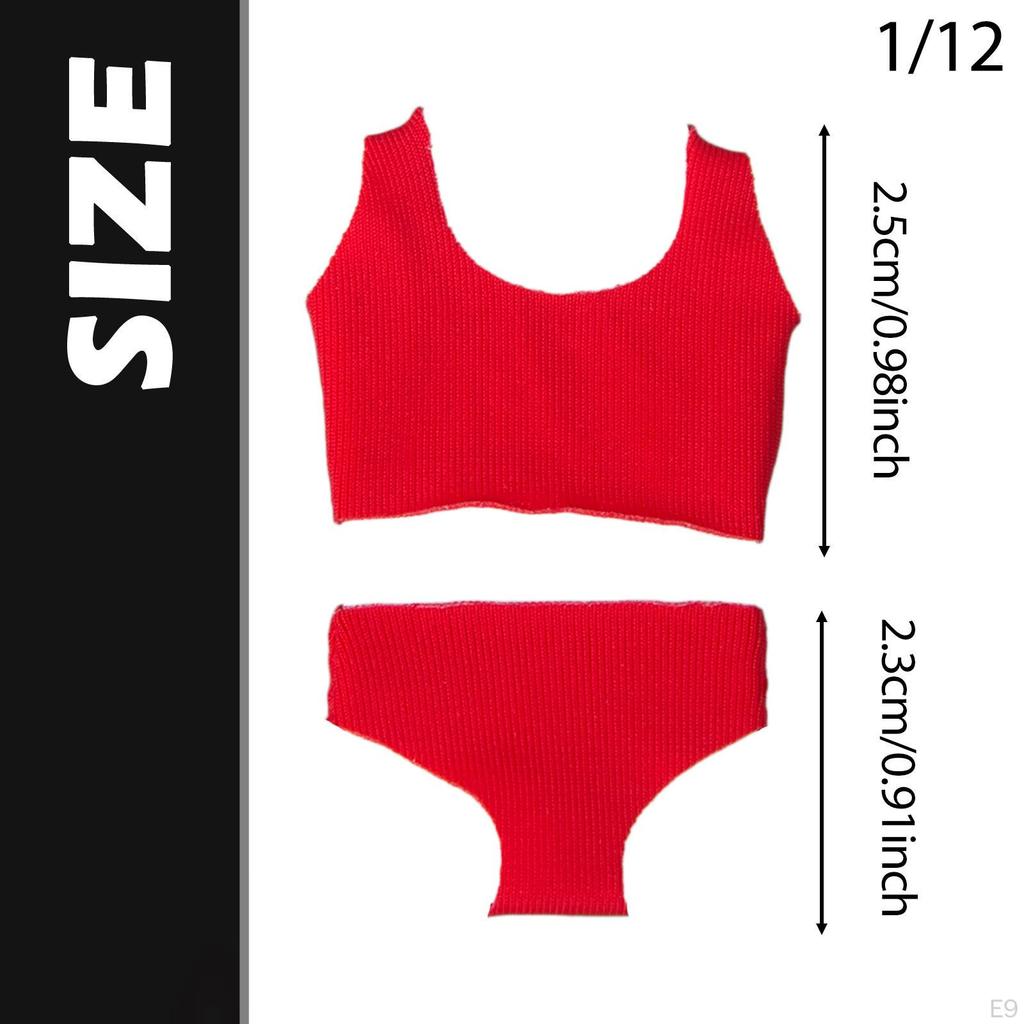 1/12 Scale Female Underwear Doll Clothing Scene Prop, Fashion Realistic Miniature Panty and Bra for