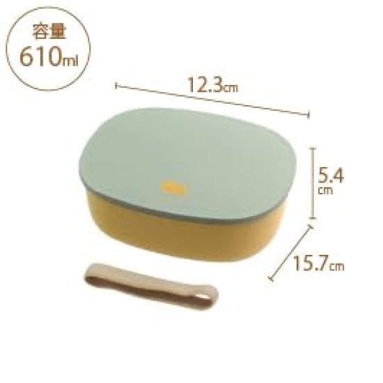 Sabu Kichijitsu Wood Grain Lunch Product 412318 Single-Tier Box, Mint, 610ml, Code