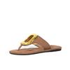 Fashion Luxury Golden Buckle Heeled Flip Flops Woman Summer Elegant Square Toe Thong Slipper  Ladies Brand Design Evening Party Shoes