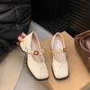 Fashion Mary Jane Ladies Pumps Loafers Japanese Style Lolita Chunky Heels Square Toe Gothic Moccasins Women's Shoes Block Heel Shoe Y2k