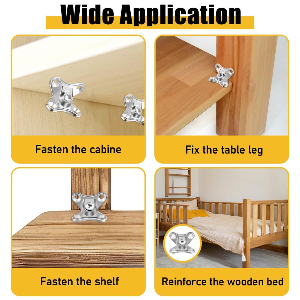 Heavy Duty 2/4/6pcs Zinc Alloy Butterfly Corner Brackets, Detachable Woodworking, Furniture, Drawer, Cabinet and Indoor Use