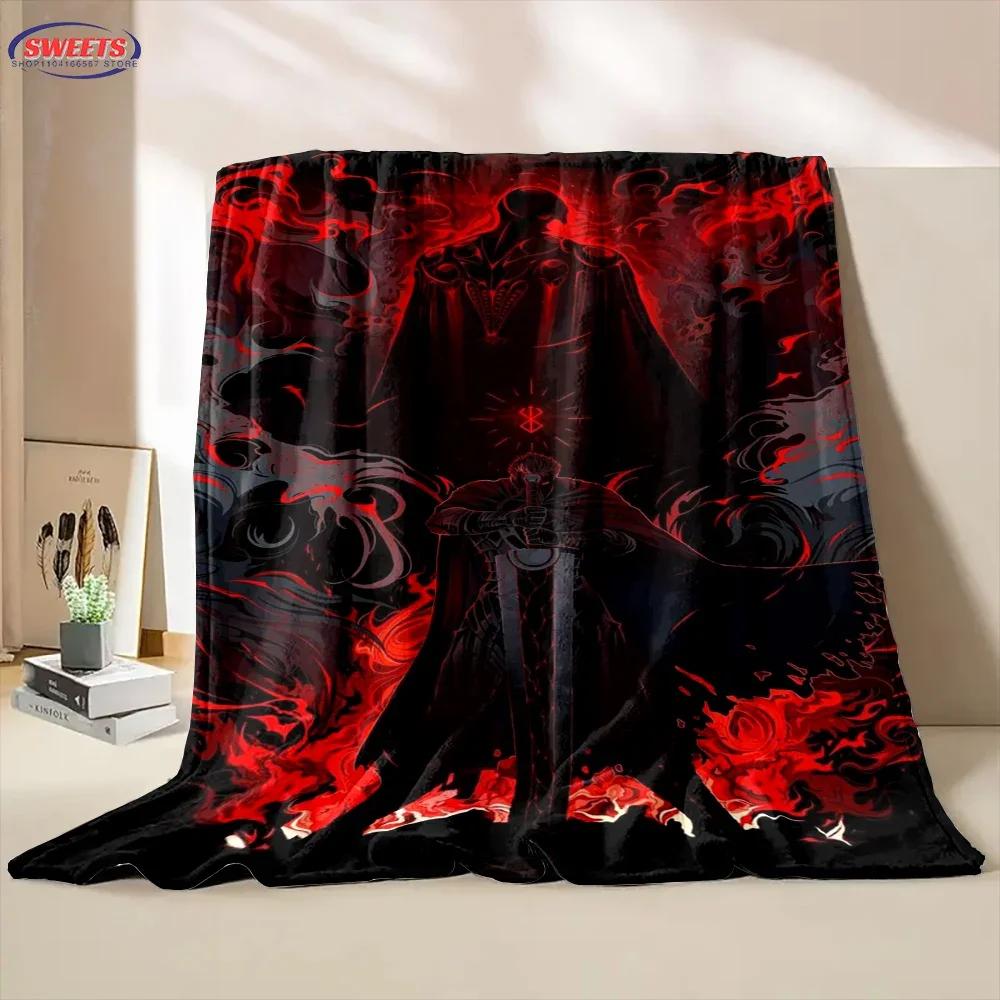 3D Classic Berserk Soft Flannel Blanket for Bed Bedroom Sofa Picnic Warm Throw for Outdoor Leisure Nap Trip Gift
