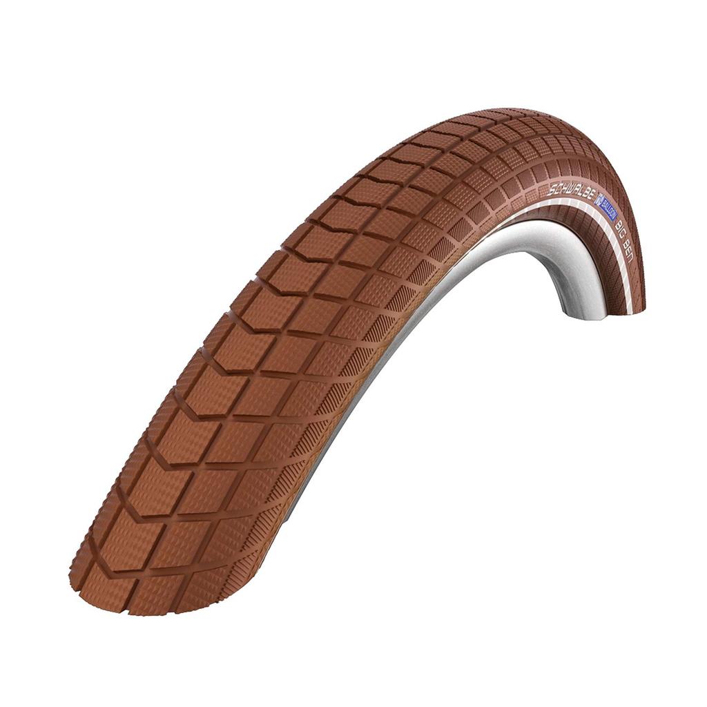 SCHWALBE Big Ben 26x2.15 Brown Reflex Clincher Tire (Authentic) for Urban, Balloon, and City Riding