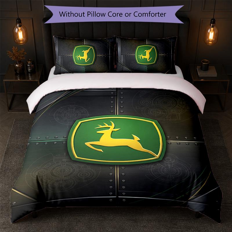 John Deere Print 3Pcs Bedding Set Duvet Cover With Two Pillowcases Soft Bed Linen For Household Bedroom