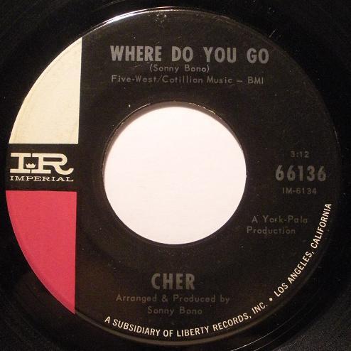 

7inch Record CHER - Where Do You Go 66136 Imperial 1965 US Rock Used
