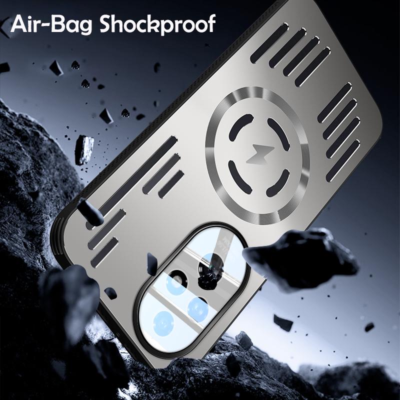 Husă Inteligentă Magnetică Wireless cu Disipare Căldură Metal Dur Pentru Huawei HONOR 300 200 100 Magic 7 Pro Lite X9C