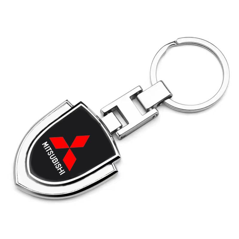Car Accessories 3D Metal Key Rings Car Logo Emblems Keychain For Mitsubishi ASX Lancer Pajero Outlander L200 EVO Lancer EX