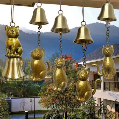 Kat Windgong Buiten Kitten Design Windgong Tuin Metalen Kat Beeld Hangend Herdenkingsornament voor Veranda Decoratie Cadeau voor Kattenliefhebbers
