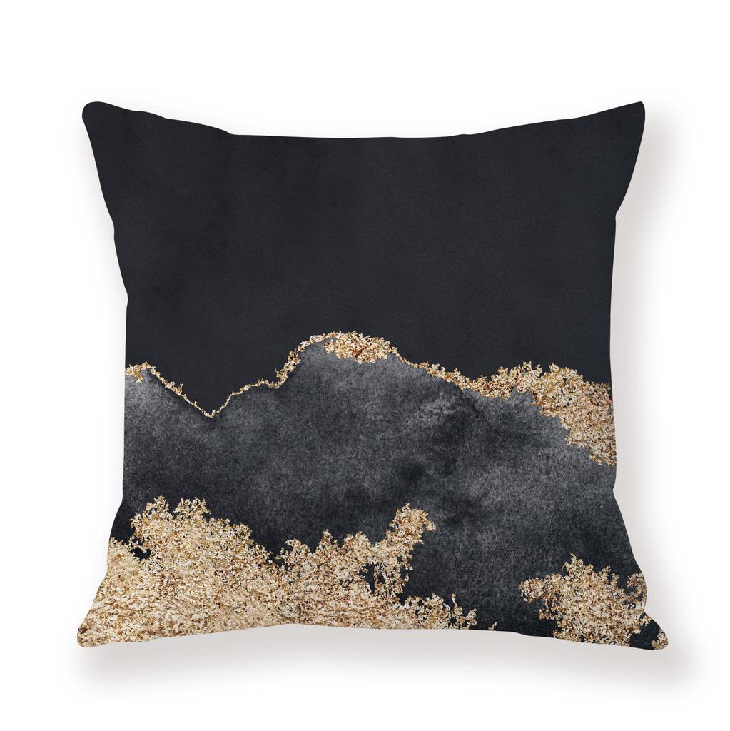 Watercolor Ins Wind Flashing Plush Pillowcase Contrasting Color Creative Model Room Decoration Pillow Car Sofa