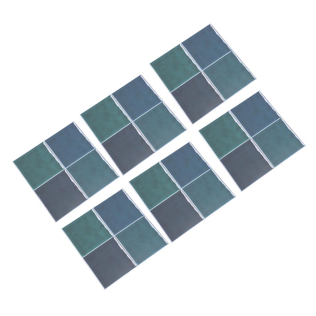 10Pcs European Ceramic Tile Stickers Thickened Crystal Film Square Peel Stick Backsplash Waterproof